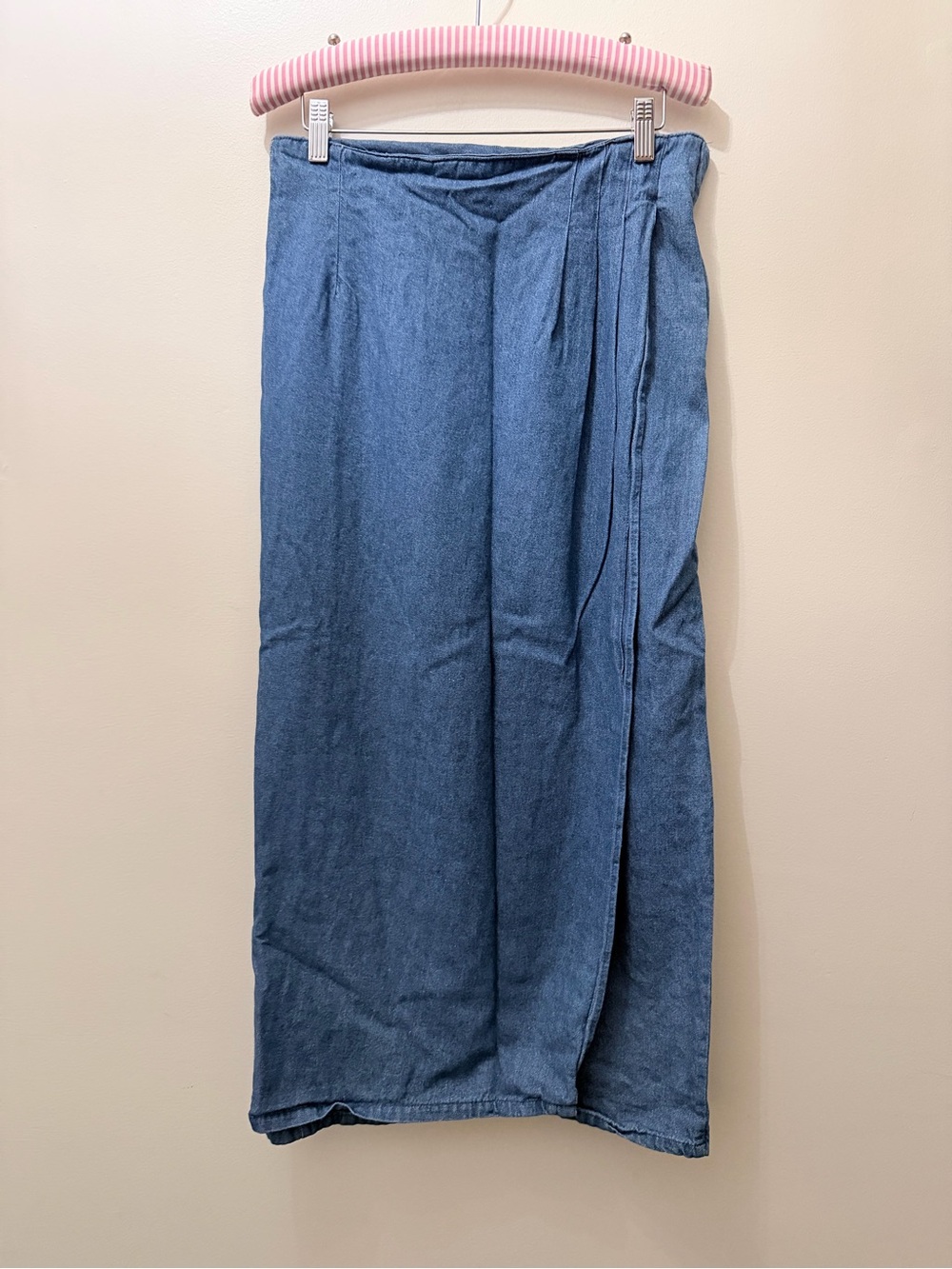 Vintage Y2K Denim Jean Skirt Wrap Pencil Midi Skirt Western Country Cottage 10